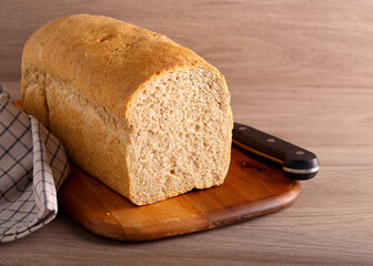 Homemade bran bread loaf
