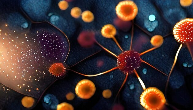 illustrated virus on a blue 