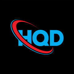 HQD logo. HQD letter. HQD letter logo design. Initials HQD logo linked with circle and uppercase monogram logo. HQD typography for technology, business and real estate brand.