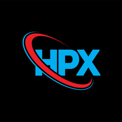 HPX logo. HPX letter. HPX letter logo design. Initials HPX logo linked with circle and uppercase monogram logo. HPX typography for technology, business and real estate brand.