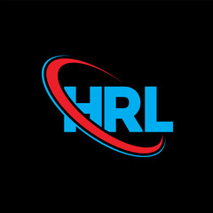 Fototapeta na wymiar HRL logo. HRL letter. HRL letter logo design. Initials HRL logo linked with circle and uppercase monogram logo. HRL typography for technology, business and real estate brand.