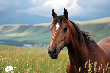 Obraz premium Thoroughbred - England - Bred for horse racing, Thoroughbreds are renowned for their speed, athleticism, and competitive spirit
