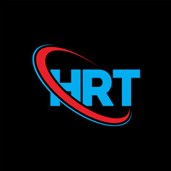 Fototapeta na wymiar HRT logo. HRT letter. HRT letter logo design. Initials HRT logo linked with circle and uppercase monogram logo. HRT typography for technology, business and real estate brand.