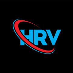 HRV logo. HRV letter. HRV letter logo design. Initials HRV logo linked with circle and uppercase monogram logo. HRV typography for technology, business and real estate brand.