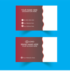 Red corporate business card template, Clean professional business card template, visiting card, business card