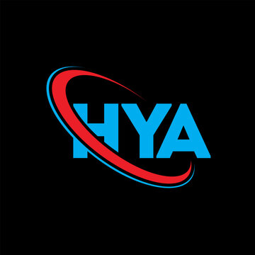 HYA logo. HYA letter. HYA letter logo design. Initials HYA logo linked with circle and uppercase monogram logo. HYA typography for technology, business and real estate brand.