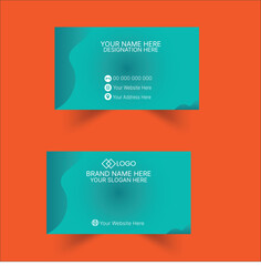 green corporate business card template, Clean professional business card template, visiting card, business card