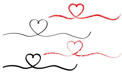 Heart Line  Isolated White background