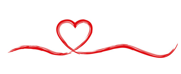 Heart Line And Isolated White background