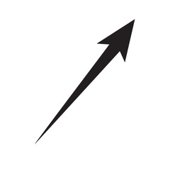 Thin straight diagonal arrow to the right and up. Vector symbol. - obrazy, fototapety, plakaty