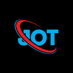 JOT logo. JOT letter. JOT letter logo design. Initials JOT logo linked with circle and uppercase monogram logo. JOT typography for technology, business and real estate brand.