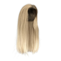 Naklejka premium 3d render long straight blonde style hair isolated