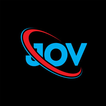 JOV logo. JOV letter. JOV letter logo design. Initials JOV logo linked with circle and uppercase monogram logo. JOV typography for technology, business and real estate brand.