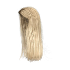 Naklejka premium 3d render long straight blonde style hair isolated