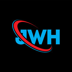 JWH logo. JWH letter. JWH letter logo design. Initials JWH logo linked with circle and uppercase monogram logo. JWH typography for technology, business and real estate brand.