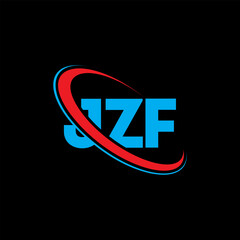 JZF logo. JZF letter. JZF letter logo design. Initials JZF logo linked with circle and uppercase monogram logo. JZF typography for technology, business and real estate brand.