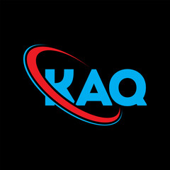 KAQ logo. KAQ letter. KAQ letter logo design. Intitials KAQ logo linked with circle and uppercase monogram logo. KAQ typography for technology, business and real estate brand.