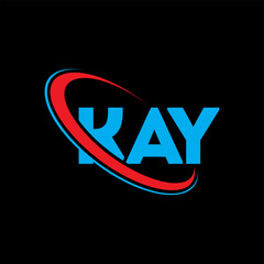 KAY logo. KAY letter. KAY letter logo design. Intitials KAY logo linked with circle and uppercase monogram logo. KAY typography for technology, business and real estate brand.