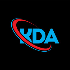 Fototapeta na wymiar KDA logo. KDA letter. KDA letter logo design. Initials KDA logo linked with circle and uppercase monogram logo. KDA typography for technology, business and real estate brand.