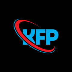 KFP logo. KFP letter. KFP letter logo design. Initials KFP logo linked with circle and uppercase monogram logo. KFP typography for technology, business and real estate brand.