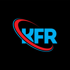 KFR logo. KFR letter. KFR letter logo design. Initials KFR logo linked with circle and uppercase monogram logo. KFR typography for technology, business and real estate brand.