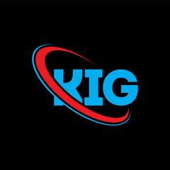 KIG logo. KIG letter. KIG letter logo design. Initials KIG logo linked with circle and uppercase monogram logo. KIG typography for technology, business and real estate brand.