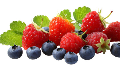 blueberries and raspberries, png 