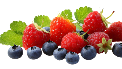 blueberries and raspberries, png 
