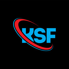 Fototapeta na wymiar KSF logo. KSF letter. KSF letter logo design. Initials KSF logo linked with circle and uppercase monogram logo. KSF typography for technology, business and real estate brand.