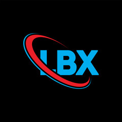 LBX logo. LBX letter. LBX letter logo design. Intitials LBX logo linked with circle and uppercase monogram logo. LBX typography for technology, business and real estate brand.