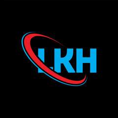 LKH logo. LKH letter. LKH letter logo design. Initials LKH logo linked with circle and uppercase monogram logo. LKH typography for technology, business and real estate brand.
