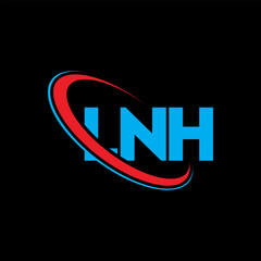 Fototapeta na wymiar LNH logo. LNH letter. LNH letter logo design. Initials LNH logo linked with circle and uppercase monogram logo. LNH typography for technology, business and real estate brand.
