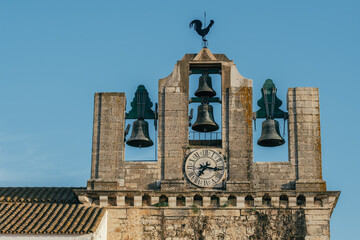 Bell tower of the Cathedral of Saint Mary in Faro, Portugal.