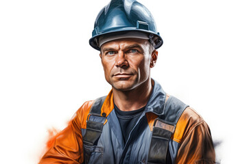Fototapeta premium Photo of oil worker isolated white background