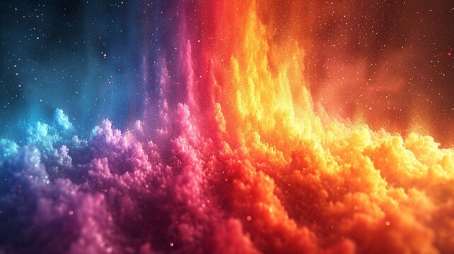 A stunning 3D render of an abstract multicolor spectrum ,generative ai