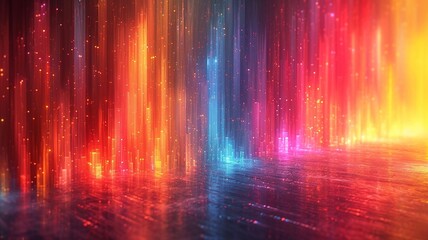 A stunning 3D render of an abstract multicolor spectrum ,generative ai