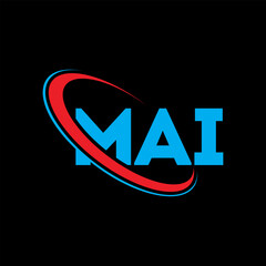 Fototapeta na wymiar MAI logo. MAI letter. MAI letter logo design. Intitials MAI logo linked with circle and uppercase monogram logo. MAI typography for technology, business and real estate brand.