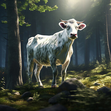 cow with natureal view AI Generative Art