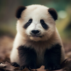 Naklejka premium A cute panda, Made with generative AI