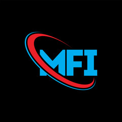 MFI logo. MFI letter. MFI letter logo design. Initials MFI logo linked with circle and uppercase monogram logo. MFI typography for technology, business and real estate brand.