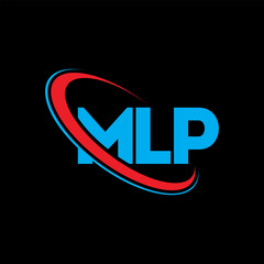 Fototapeta na wymiar MLP logo. MLP letter. MLP letter logo design. Initials MLP logo linked with circle and uppercase monogram logo. MLP typography for technology, business and real estate brand.