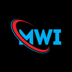 MWI logo. MWI letter. MWI letter logo design. Initials MWI logo linked with circle and uppercase monogram logo. MWI typography for technology, business and real estate brand.