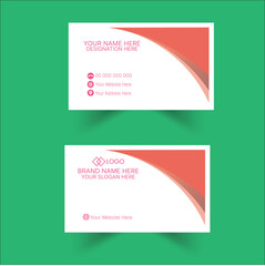 Red  modern creative business card and name card horizontal simple clean template vector design
