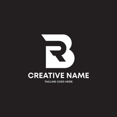 Abstract letter BR logo, negative space logo