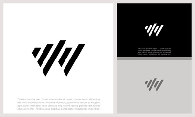 Fototapeta na wymiar Initials W logo design. Initial Letter Logo. Innovative high tech logo template. 