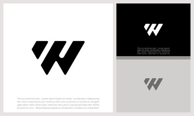 Obraz premium Initials W logo design. Initial Letter Logo. Innovative high tech logo template. 