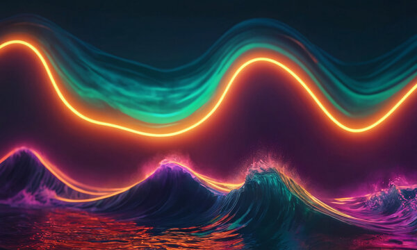 Colorful wavy lines