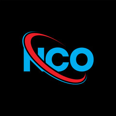 NCO logo. NCO letter. NCO letter logo design. Intitials NCO logo linked with circle and uppercase monogram logo. NCO typography for technology, business and real estate brand.