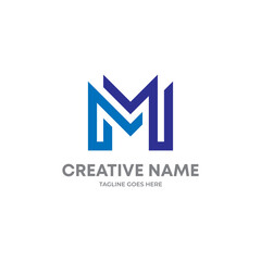Abstract letter MM logo