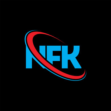 NFK logo. NFK letter. NFK letter logo design. Initials NFK logo linked with circle and uppercase monogram logo. NFK typography for technology, business and real estate brand.
